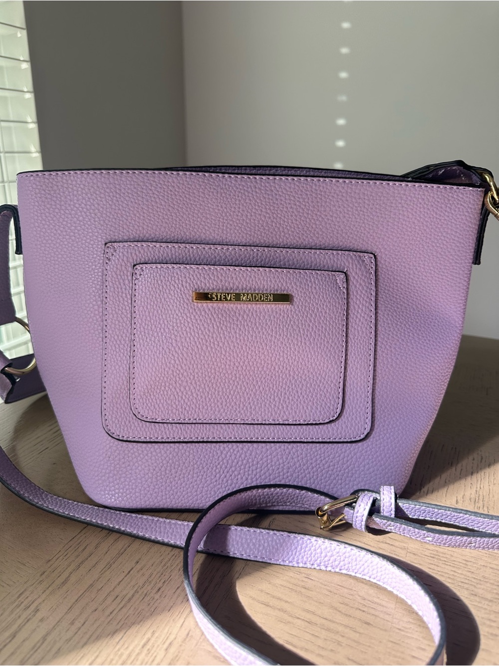 Steve Madden Lavender Crossbody Bag | Gold Hardware | Adjustable Strap
